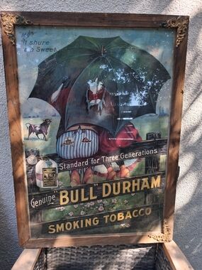 Vintage Original Poster Advertising Bull Durham Smoking Tobacco by Hetterlinus N